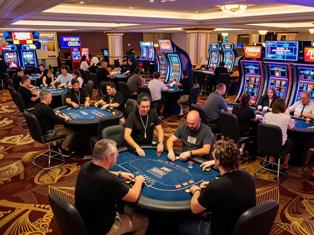 Players celebrating big wins at TG88 casino, showcasing dynamic poker action and vibrant atmosphere.