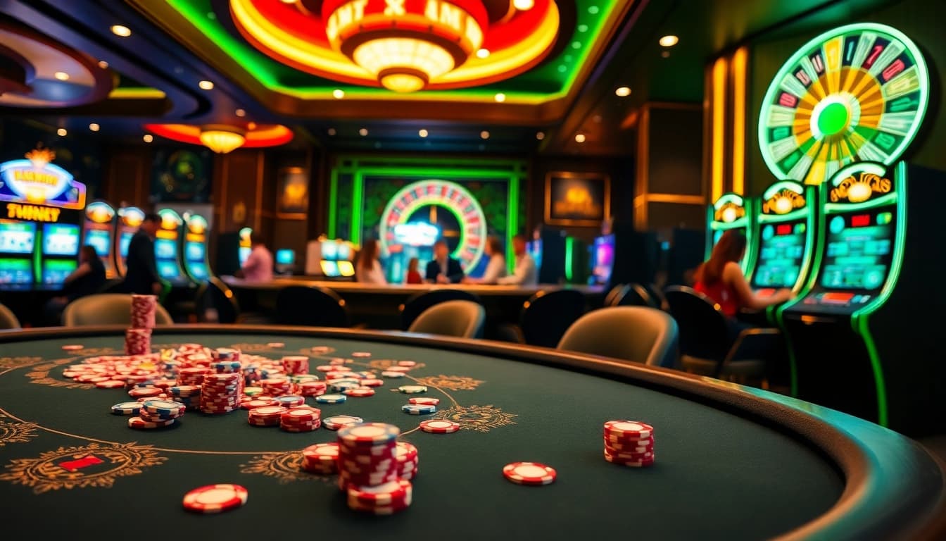 Experience the thrill of gambling at 33Win's luxurious casino tables filled with excitement.