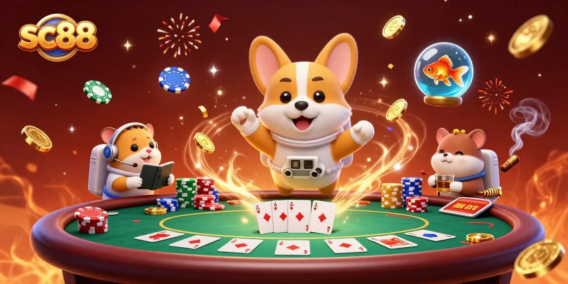 Experience thrilling action in sc88's 3D animated casino with vibrant poker gameplay elements.