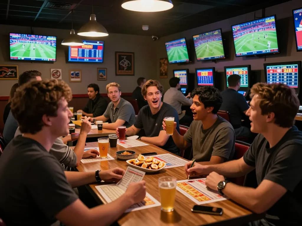 Engaging sports betting scene at https://va88.now/ showcasing excited players analyzing odds and celebrating wins.