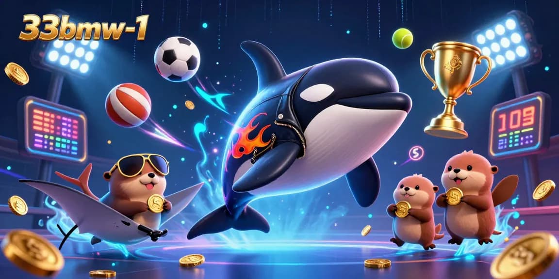 Engage with the thrilling world of 33bmw-1 as the dynamic orca, stingray, and sea otters celebrate winning bets!