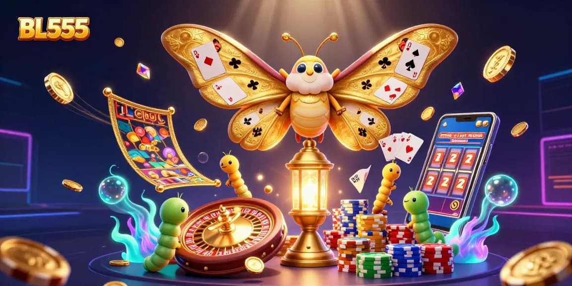 Experience thrilling gameplay with BL555's vibrant scene of casino delights.
