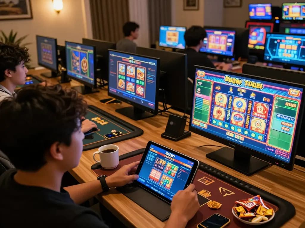 Berinteraksi dengan mejavip togel online melalui tablet di suasana rumah yang nyaman