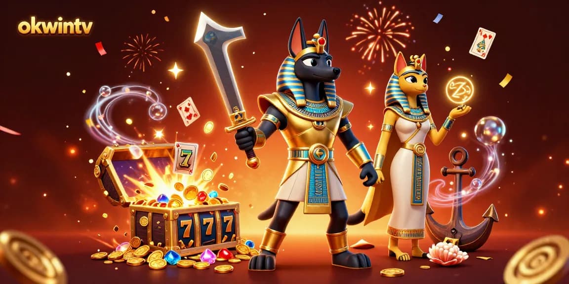 Experience the thrill of OKWINTV with vibrant gambling elements and rich 3D visuals.