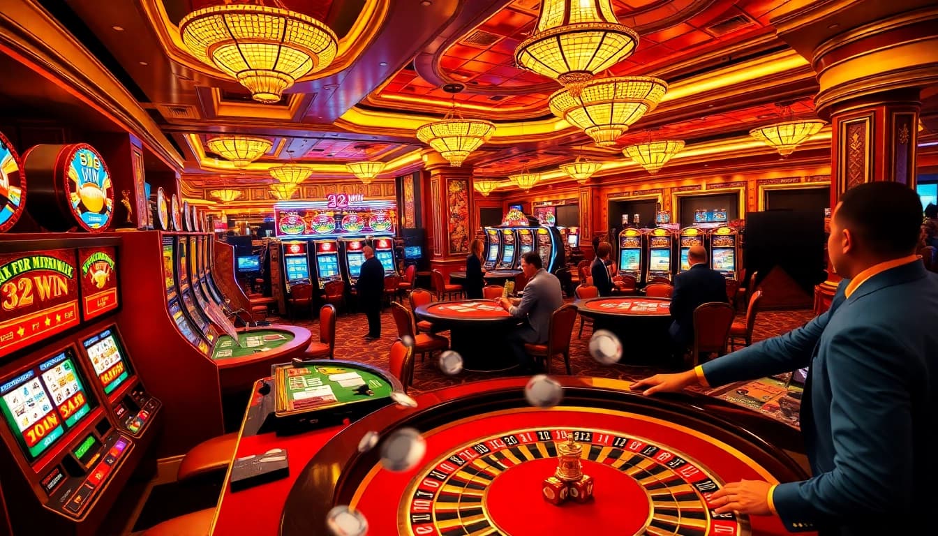 Players winning at casino tables while enjoying the thrilling atmosphere of 32 WIN entertainment.
