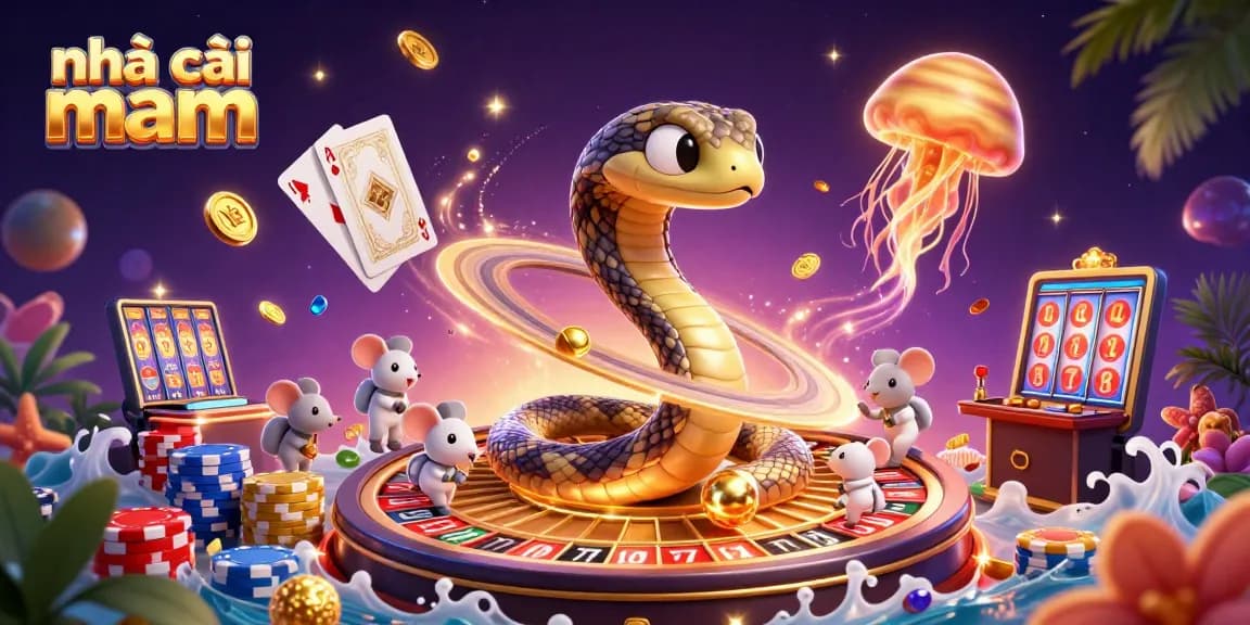 Experience the thrill of betting at nhà cái vmax with a vibrant cosmic-themed casino scene featuring playful astronaut mice.