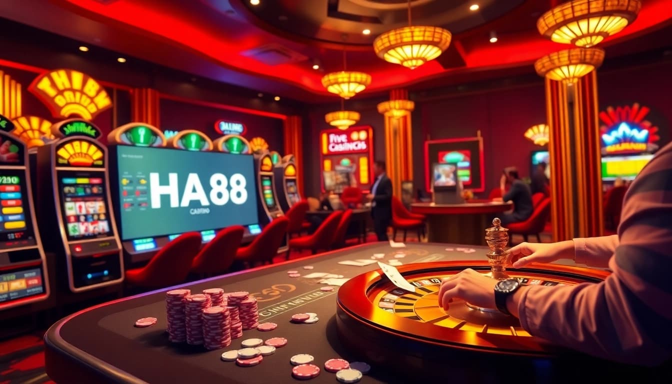 Experience thrilling gameplay at HAY88 with vibrant casino tables and engaging games.
