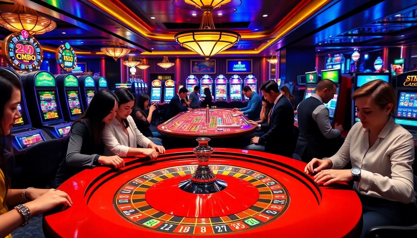 MM88 themed roulette table capturing the excitement of high-stakes gambling in a luxurious casino.