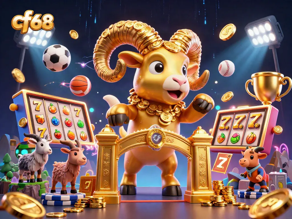 Bet on exciting game wins with cf68’s vibrant casino illustration featuring dynamic elements.