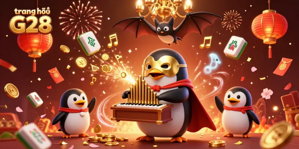 Engage with the enchanting world of trang chủ G28, featuring vibrant casino-themed 3D illustration.