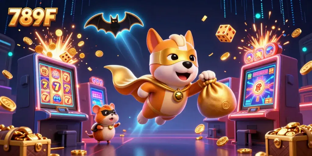 Experience thrilling wins with 789F's energetic casino adventures featuring a superhero dog.