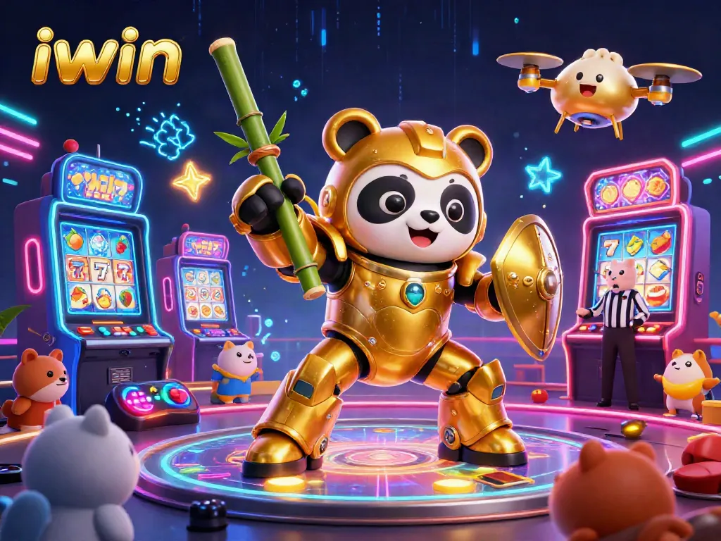 Engage in thrilling slot gameplay at iwin with dynamic 3D characters and vibrant casino elements.