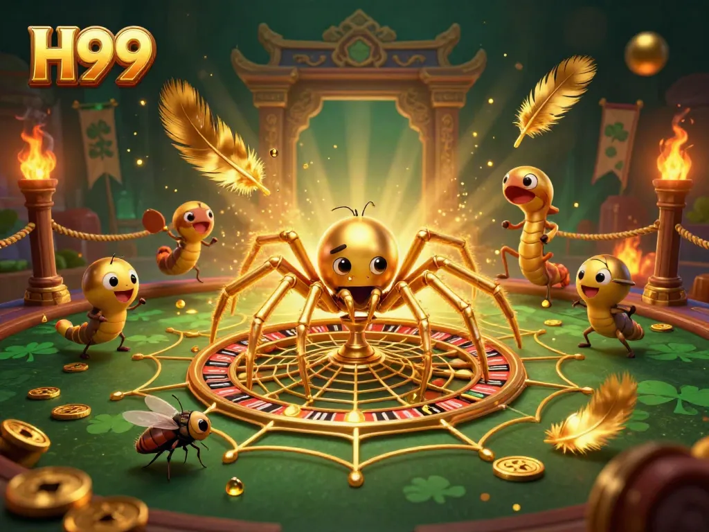 Watch as H99's golden spider spins a roulette web while centipede croupiers manage bets.