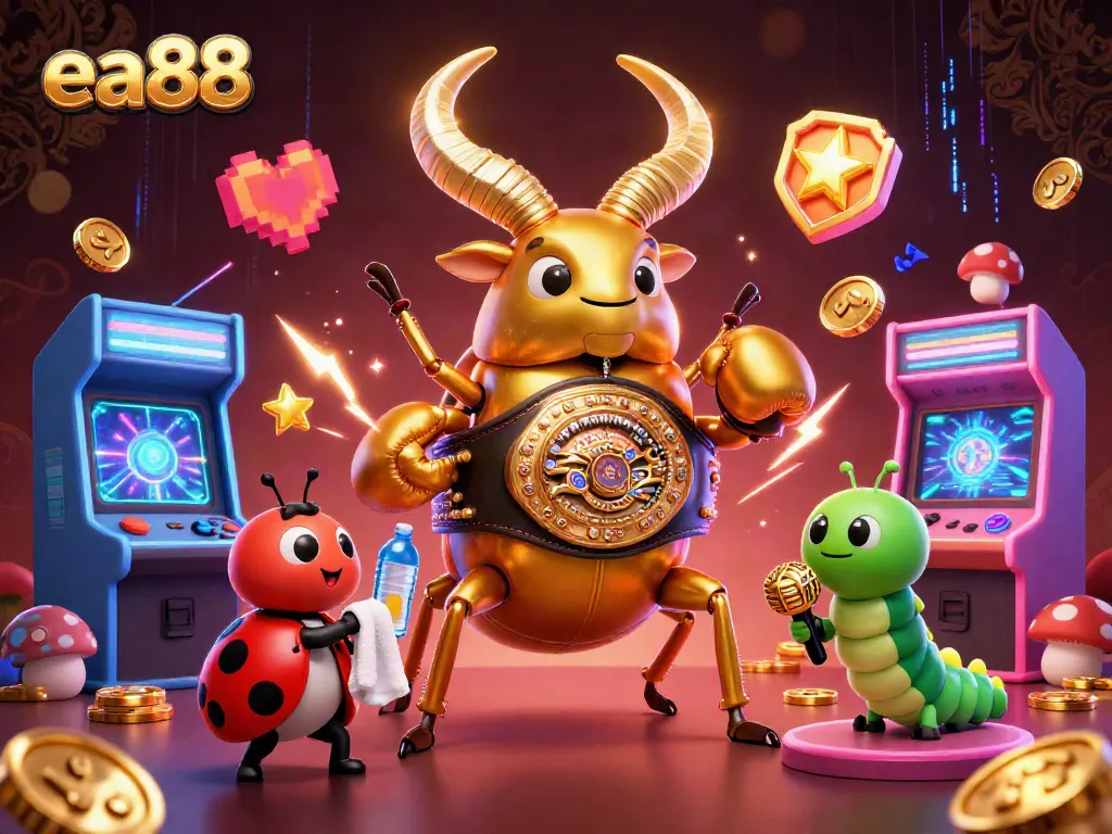 ea88 illustrates a dynamic boxing match in a casino setting, highlighting winning strategies and excitement.