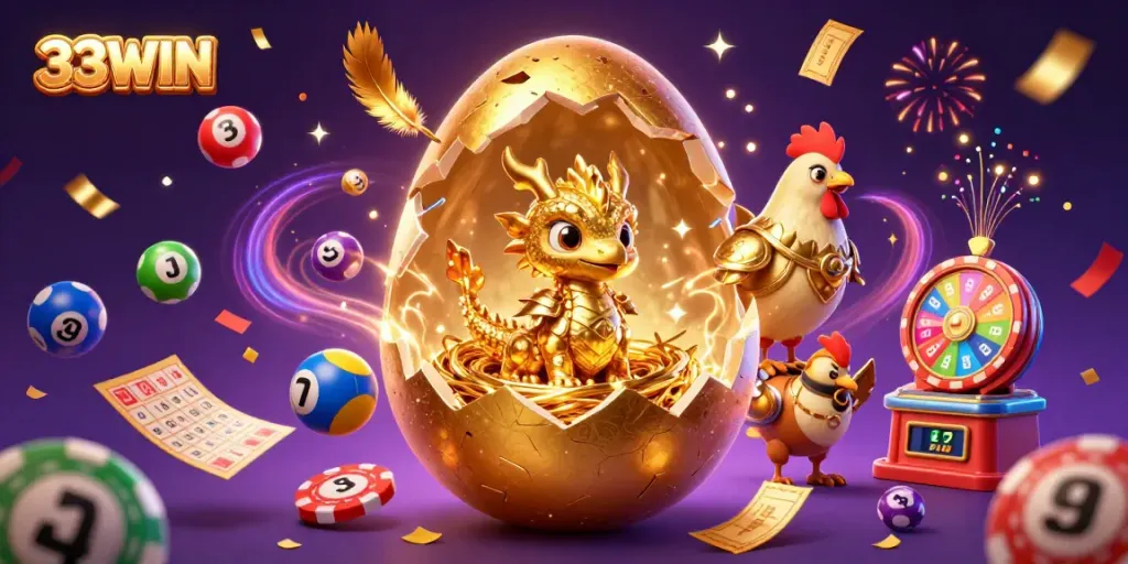 Experience thrilling wins at 33WIN with vibrant casino elements in a dynamic casino setting.