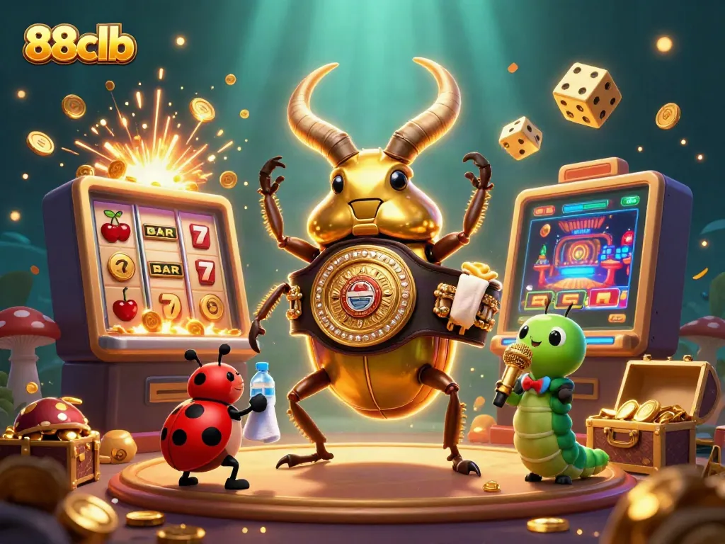 Experience exciting wins with 88clb, featuring a dynamic casino scene filled with vibrant characters and game elements.