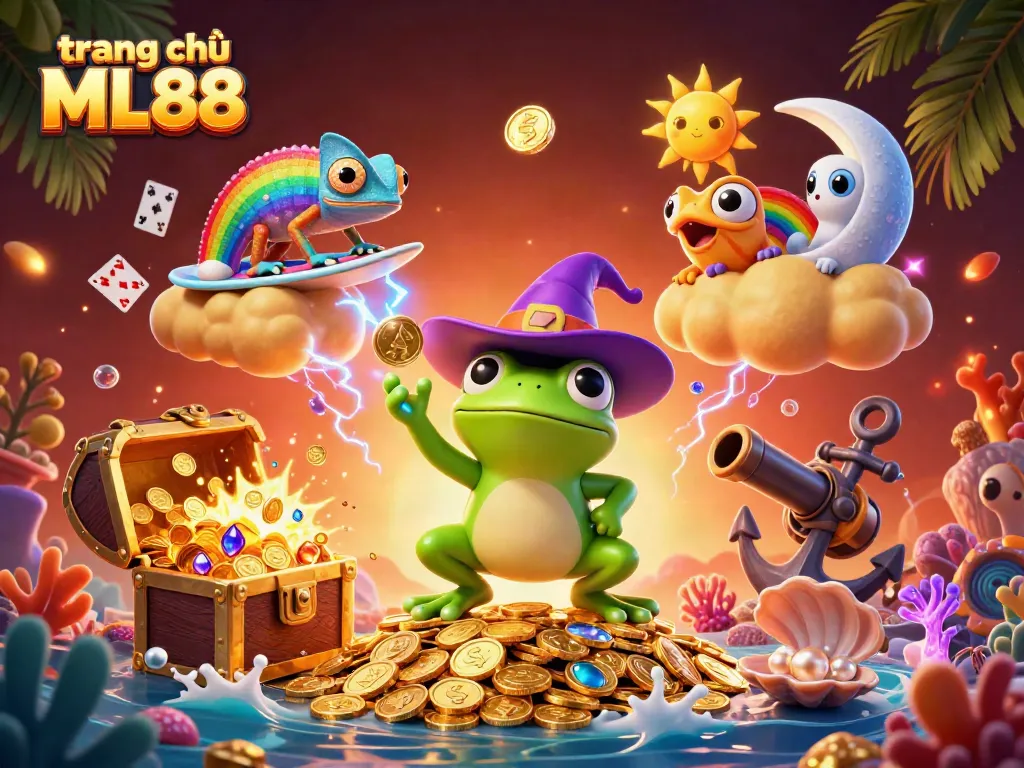 Experience thrilling gameplay and fortune at trang chủ ML88 with vibrant characters amidst a treasure-filled scene.