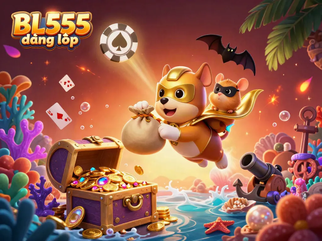 Join the adventure with BL555 đăng nhập, where a superhero dog and hamster lead thrilling casino gameplay.