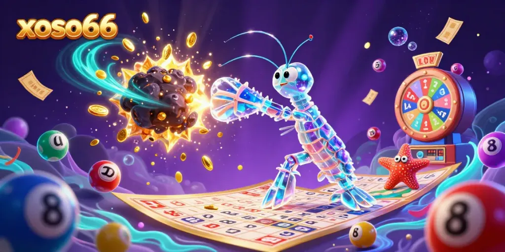 Experience the excitement of xoso66 with vibrant lottery elements and a dynamic galactic samurai scene.