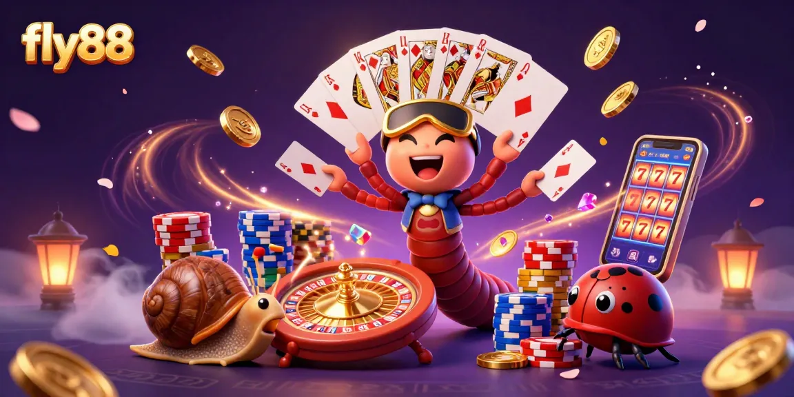 Experience thrilling action at fly88 with an exhilarating gaming atmosphere filled with vibrant characters and engaging casino elements.