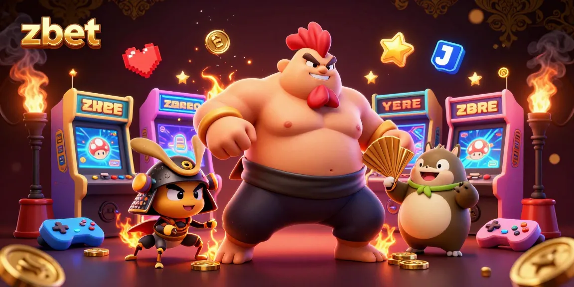 Engaging zbet illustration featuring dynamic characters amidst vibrant casino game visuals