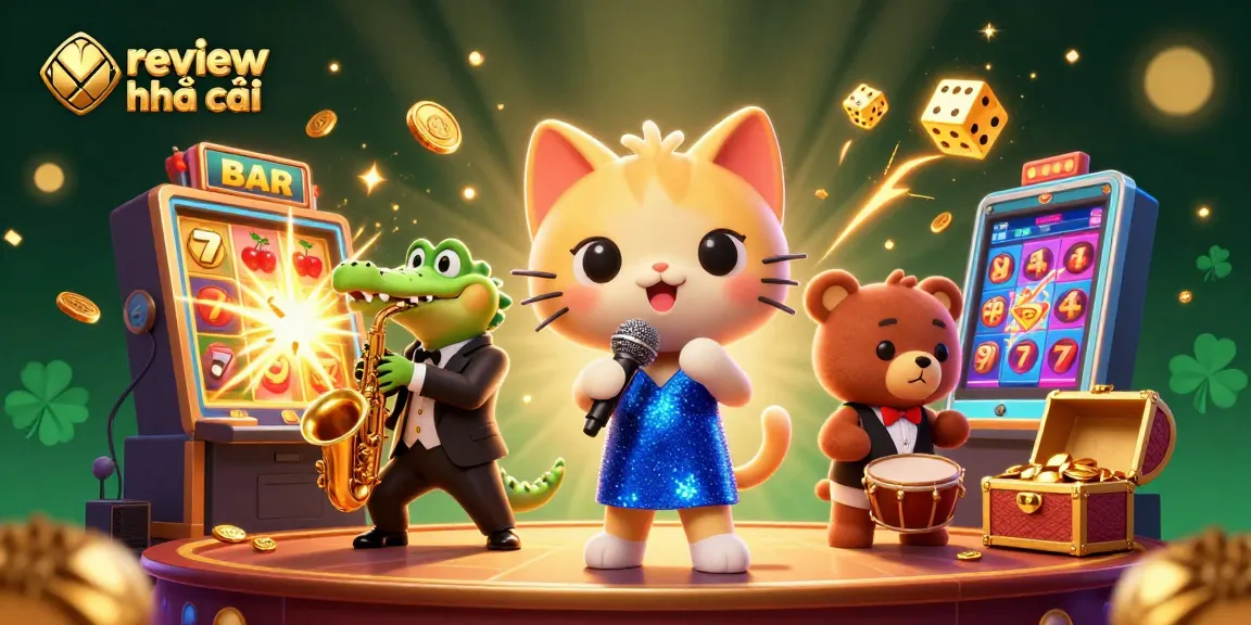 Engage in thrilling online gambling experiences with our review nhà cái showcasing lively characters and dynamic casino elements.