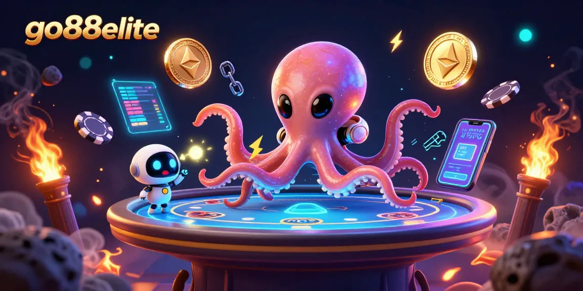 Win big at go88elite with the alien octopus dealer managing an exciting poker game.