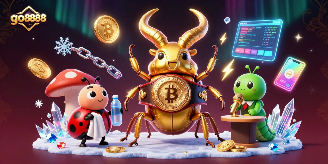 Experience betting excitement at go8888 with a vibrant casino scene showing dynamic characters and crypto elements.