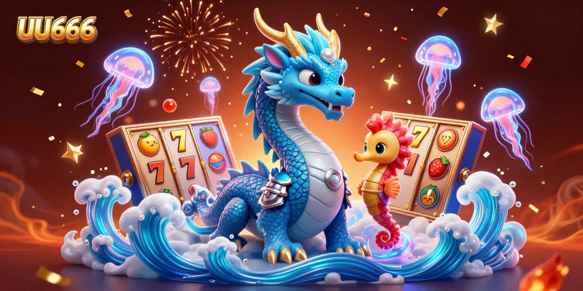 Play exciting games at UU666 featuring a vibrant underwater scene with colorful characters and casino elements.